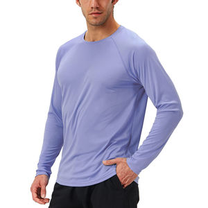 Camiseta de compresión deportiva de manga larga para hombre, de poliéster y spandex, de secado rápido y transpirable, para surf y gimnasio. - Product Image 4