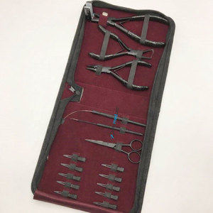 Pince à micro-anneaux noire mate et pince d'ouverture, outils capillaires en acier inoxydable, kit d'outils pour extensions de cheveux à bandes adhésives, logo personnalisé - Product Image 6