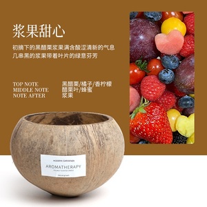 Bougie parfumée artisanale en coquille de noix de coco naturelle, cire d'aromathérapie, décoration tropicale, parfum d'ambiance pour la maison, cadeau pour la relaxation - Product Image 1