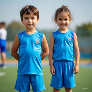 Combinaisons de sport pour garçons au design agréable et à séchage rapide, uniformes de football d'été pour garçons et filles, ensembles d'uniformes de sport élégants - Product Image 3