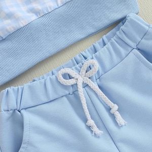 Nouvel ensemble de vêtements pour enfants unisexe, sweat-shirt à manches longues, pantalon uni, 2 pièces, pour l'hiver, tenues pour tout-petits, polyester/coton/polaire - Product Image 5