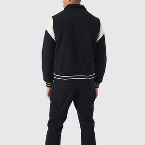 High Quality Custom Chenille Embroidered Streetwear College Baseball Varsity Winter Jacket Man Heavyweight Canvas Front - Product Image 4