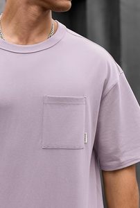 เสื้อยืดโอเวอร์ไซส์ผ้าฝ้ายแท้ 100% น้ำหนัก 220 กรัม พิมพ์ลายตามสั่งที่ไหล่ สไตล์ฮิปฮอป ไซส์พลัส ผ้าฝ้ายแท้ 100% ทรงบ็อกซี่ สำหรับผู้ชาย - Product Image 3