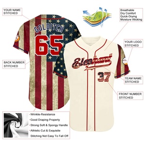 Camiseta de béisbol unisex totalmente sublimada, kit de equipo deportivo transpirable y de secado rápido para tallas grandes, ropa de softball - Product Image 3