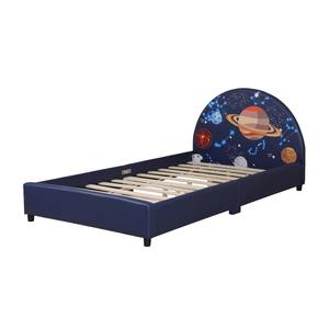 Cama Individual Tapizada para Niños Pequeños, Diseño Moderno, Estructura de Madera Resistente y Cómoda, Muebles para Dormitorio Escolar - Product Image 4