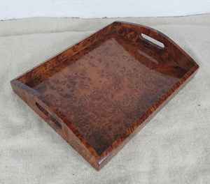 Magnifique plateau de service en bois fait main avec poignées pour table basse, plateau décoratif rustique - Product Image 5