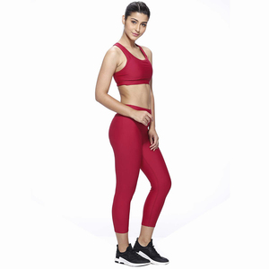 Conjunto Deportivo de 2 Piezas para Mujer, Transpirable, Color Rojo, Leggings de Fitness y Conjunto de Yoga sin Costuras de Alta Elasticidad - Product Image 4