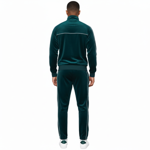 Offre Spéciale – Survêtement Homme en Velours Imprimé Coupe Droite avec Piping Personnalisé – Ensemble Jogging Respirant en Velours Décontracté 2 Pièces – OEM - Product Image 2