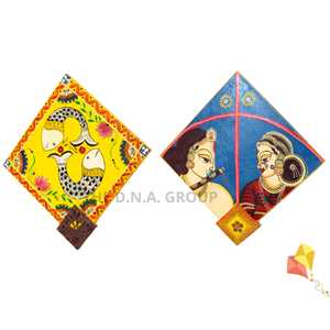 Cometa de madera pintada a mano decoración de pared pez estampado colgante de pared - Product Image 5