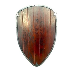 Escudo Vikingo Hecho a Mano de Madera Maciza de Alta Resistencia - Diseño de Guerrero Nórdico Medieval para Recreación Histórica, Accesorios de Teatro, Decoración de Pared - Product Image 2