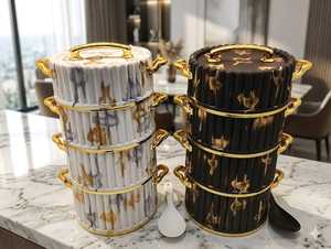 Ensemble de 5 casseroles isothermes de luxe Anax en acier inoxydable avec couvercles, revêtements antiadhésifs et antirouille, 1,5L/2,5L/4L - Product Image 4