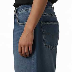 Pantalones Cortos de Mezclilla para Hombre de Alta Calidad, Estilo Urbano, Lavados, de Corte Holgado, Pierna Ancha, Desgastados, con Cierre de Cremallera - Product Image 6