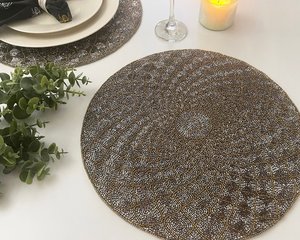 Beautiful Handmade Beaded Embroidery <b>Placemats</b> Elegant <b>Table</b> Mats for <b>Dining</b> Room Home Restaurant Hotel and Celebration Decor - Product Image 1