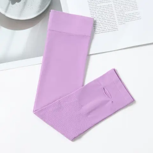 Manchon de compression sportif OEM personnalisé, couleur noire unie, respirant, protection UV, rafraîchissant, en soie glacée, pour femmes et hommes, vente en gros - Product Image 6