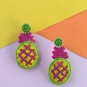 Pendientes de Diseño de Hamburguesa con Cuentas de Vidrio Premium, Pendientes Largos para Mujeres y Niñas, Accesorio de Joyería de Moda de Comida Rápida - Product Image 4