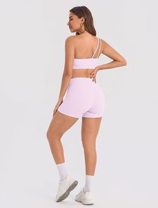 Conjuntos Deportivos para Mujer, Verano, 2 Piezas, Sujetador Deportivo sin Tirantes y Pantalones Cortos de Cintura Alta, Yoga, Atlético, 100% Algodón, Secado Rápido - Product Image 6