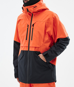 Vestes de ski à capuche unisexes Monteec imperméables 10 000 mm en toile fine pour snowboard, combinaison de ski enduite et chauffée, orange-noir, sport d'hiver 2025 - Product Image 1