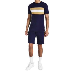 High Quality 100% Cotton Summer Short <b>Twin</b> <b>Set</b> for Men Casual Workout Sports Wear Breathable Jogging Apparel - Product Image 1