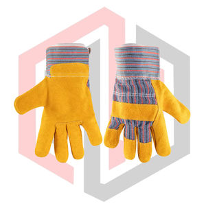 Gants de travail en cuir de vachette, antistatiques, résistants aux déchirures, respirants, anti-coupures/anti-chaleur, texture grainée, sans silicone - Product Image 5