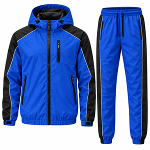 Ensemble coupe-vent personnalisé OEM deux pièces : veste zippée imperméable et pantalon – Survêtement coupe-vent d'hiver - Product Image 5
