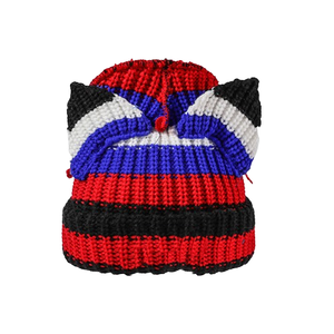 Bonnet Bohème Brodé Tricoté à la Main avec Longues Tresses Noires Rayées 3D Unisexe Adulte Hiver Réglable 56-58CM Extérieur - Product Image 3