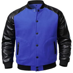 Chaqueta Varsity Personalizada con Logotipo Bordado, Chaqueta de Béisbol de Cuero y Lana de Alta Calidad - Product Image 3