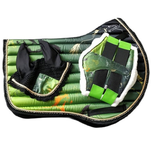 Ensembles d'équipement équestre élégants en gros, ensembles de tapis de selle personnalisés pour chevaux, tapis de selle de dressage équin - Product Image 3