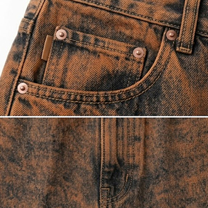 Mens Baggy Acid Wash Jeans Denim Oversized Loose Fit Vintage Streetwear Casual Wear Trendy Fashion Apparel Style - Product Image 4