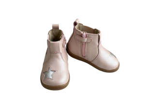 Bottes Chelsea pour bébé unisexe roses en cuir véritable avec fermeture éclair, soutien de la voûte plantaire, semelle en caoutchouc respirante, quatre saisons, 13-24 mois - Product Image 3