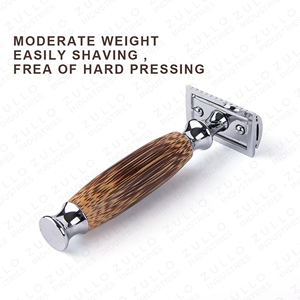 Reusable Bamboo Wood Handle Safety Razor Double Edge Eco Friendly Shaving Razor for <b>Men</b> Women OEM Wholesale Supply - Product Image 3