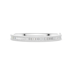 Bracelet jonc en diamants de laboratoire taille baguette et taille ronde |   Bracelet jonc articulé en or massif 10K 14K 18K serti de diamants |   Usine de bijouterie fine - Product Image 6