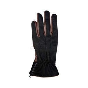 Leather Winter <b>Gloves</b> Zip Cuff Soft Lined Contrast Brown Black Driving <b>Work</b> Outdoor Cold Weather <b>Gloves</b> - Product Image 3