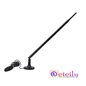 Antena de Router de Alta Ganancia Magnética de Goma ETEILY ET-LT9RM-1L3-SMS-BR9 4G 9dBi con Cable RG174 (L-3Mtr) + Conector SMA (M) - Product Image 1