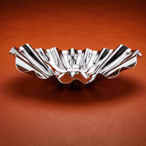 Elegant Wave Pattern Stainless Steel Serving Bowl High Shine <b>Chrome</b> Finish Oval Shape Perfect For Chocolates Nuts Or Home Decor - Product Image 4