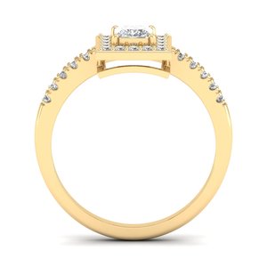 Bague de fiançailles solitaire REYES personnalisée en or jaune massif 14 carats avec diamant certifié IGI, bijou de mariage classique le plus vendu - Product Image 4