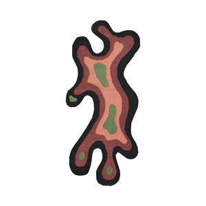 Alfombra Moderna de Lana Hecha a Mano con Diseño Abstracto, Silueta Fluida Inspirada en un Pulpo, Contorno Multinivel Tallado - Product Image 1