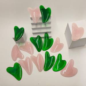 Outil de massage facial Gua Sha en résine verte fait main avec logo gratuit, personnalisable avec le logo Debian, idéal pour les cadeaux de Noël - Product Image 4