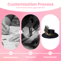 Chapeau haut-de-forme steampunk noir en peluche avec garniture en plumes pour cosplay, fête, festival, taille ajustable, service OEM ODM, livraison rapide