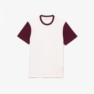 Camiseta de Manga Corta con Cuello Redondo para Hombre, Corte Regular, Estilo Casual, Ribete en Contraste, Manga Raglán, Color Sólido, 100% Algodón Jersey - Product Image 1
