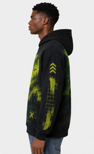 Sudadera con Capucha Negra Unisex con Diseño de Cremallera, Estampado por Sublimación, Felpa Francesa, Transpirable, Informal, para Primavera, Corte Holgado - Product Image 2