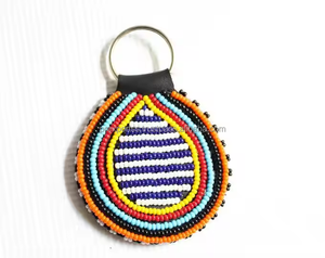 Beaded Football Keychain Sports Design Embroidered Ball <b>Key</b> <b>Ring</b> Handmade Sequin Bead Adjustable Durable Lightweight <b>Bag</b> - Product Image 2