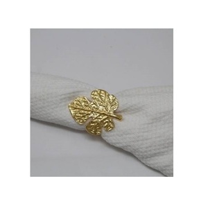 Luxury Gold Palm Leaf <b>Aluminum</b> Eco-Friendly Durable Modern Napkin Ring Holder Tropical Wedding <b>Table</b> Dcor for Resort Wholesale - Product Image 6