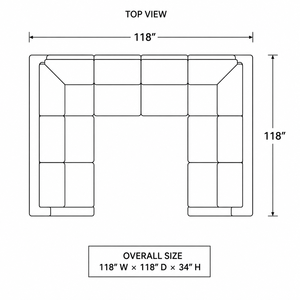 Sofá Seccional Modular en Forma de U para Sala de Estar Moderna con Asientos Profundos y Cómodos para Sala de Estar Moderna y de Concepto Abierto - Product Image 3