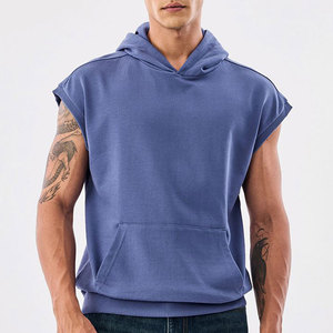 Hot Sale Good Quality Blank Pullover Men's Sleeveless <b>Hoodies</b> Oversize Sleeveless Hoodie for Gym <b>Workout</b> - Product Image 1