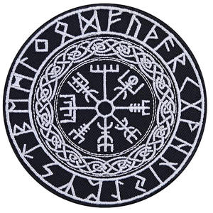 Parche Bordado Vikingo con Runas y Escudo del Brújula Nórdica para Ropa, Precio al por Mayor, por MEHMOOD APPARELS - Product Image 1