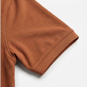Camisa Polo Oxford de Manga Corta para Hombre, Color Marrón, con Bolsillo, Corte Regular Informal, Diseño Tejido Sólido - Product Image 6