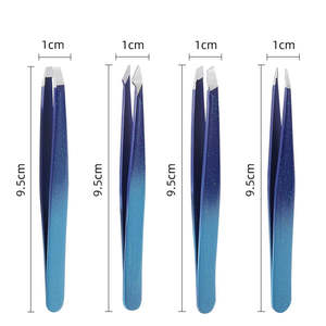 Juego de Pinzas para Cejas y Pestañas, Kit de Belleza Personalizado, Kit de Pestañas Hecho a Mano, Punta Inclinada, Acero Inoxidable, Clásico Negro, Ligero - Product Image 3