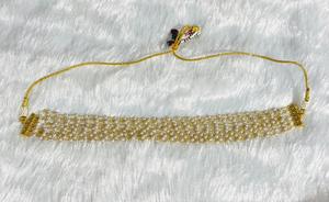 Collier ras du cou en perles blanches plaqué or, bijoux de mariage indiens traditionnels, élégant et tendance pour femme, idéal pour les soirées - Product Image 2