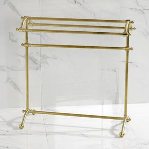 Natural Polished Brass <b>Towel</b> Holder With Base Floor Display Easy Portable Eco Friendly Durable <b>Towel</b> <b>Stand</b> Luxury bathroom items - Product Image 6