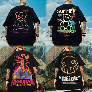 100% cotton nam & nữ phổ quát Áo thun ngắn tay tùy chỉnh in logo vải dệt kim chất lượng cao cộng với tùy chọn kích thước - Product Image 2